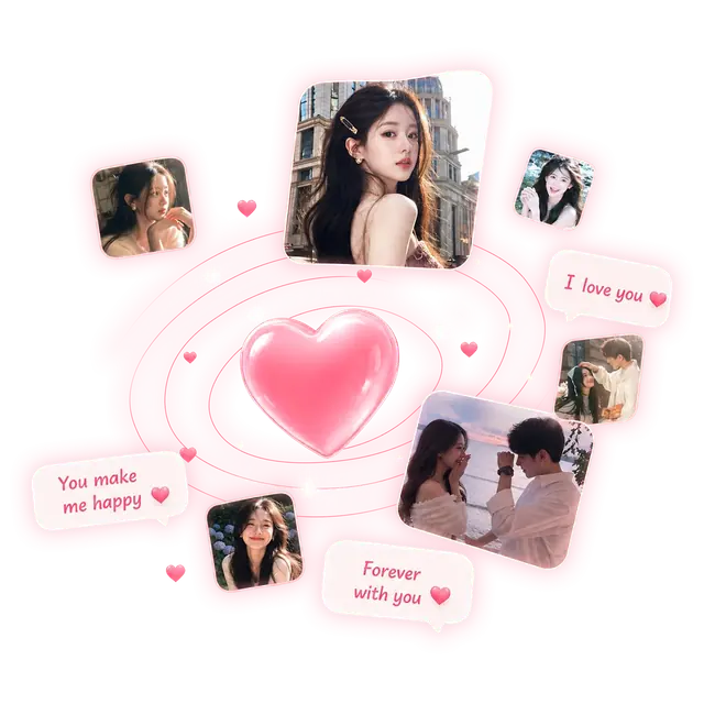 Website quà tặng số DearGift với ảnh, lời chúc và trái tim